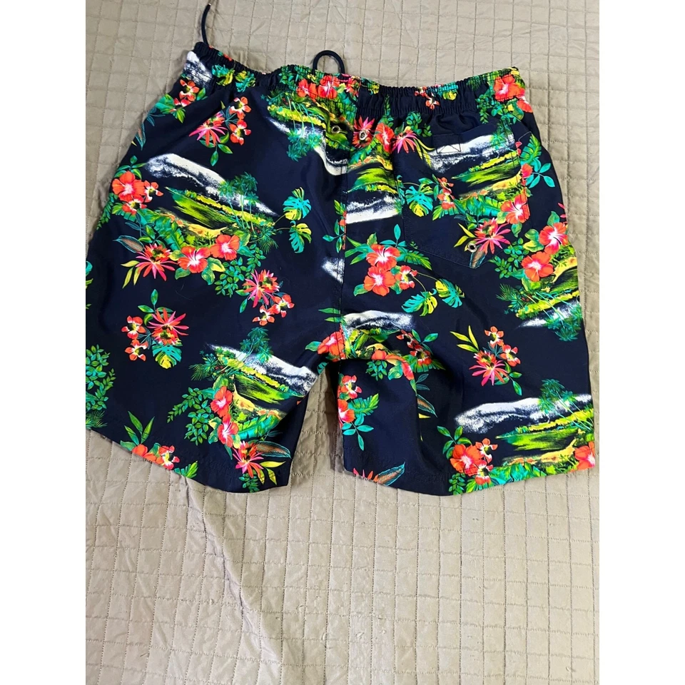 Lands End Swim Trunks Large Hawaiian Lined Pockets Vacation Summer Tropical - Image 2 of 4