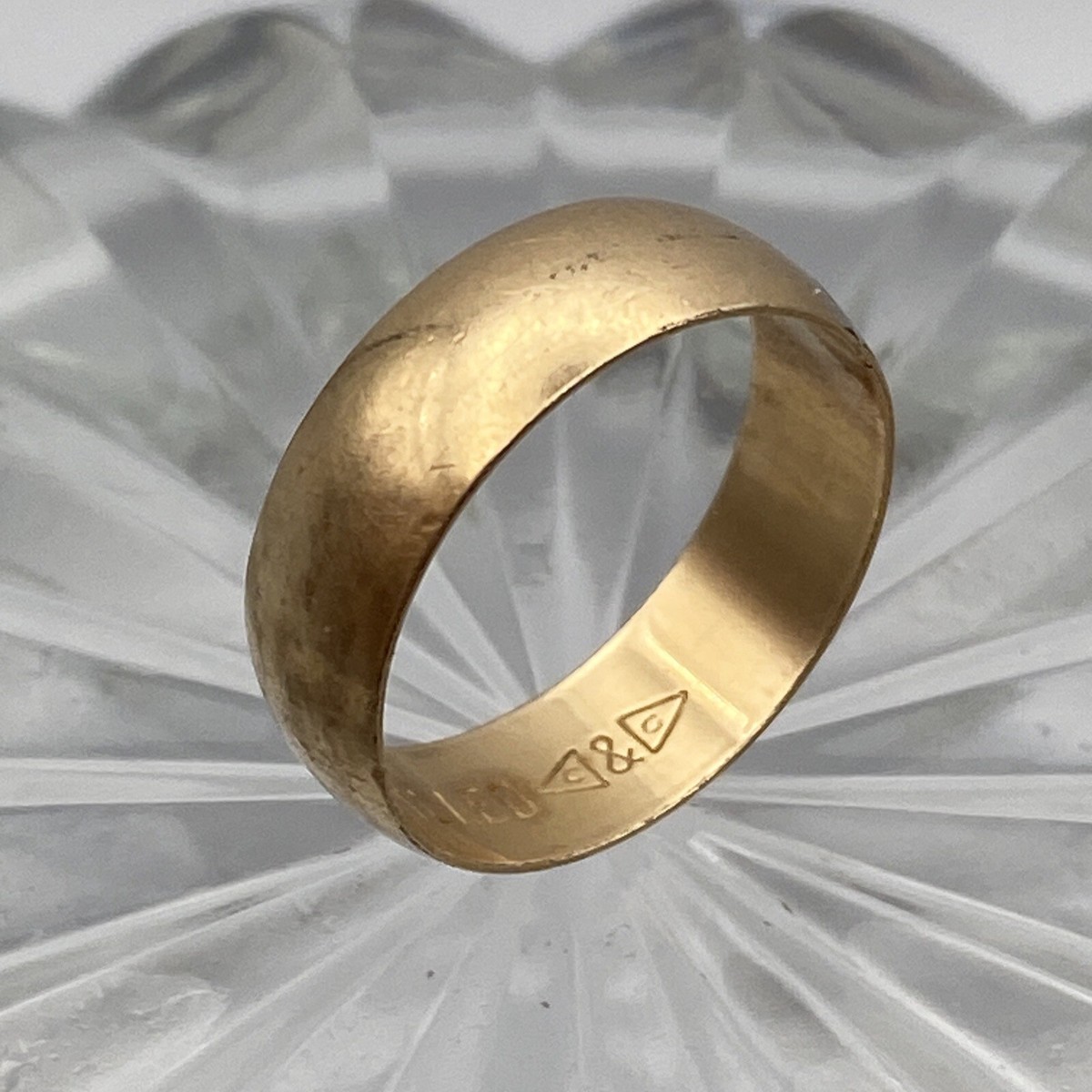 Art Deco Clark Coombs C&C Signed 10K Gold Filled Ring Size Wide Wedding  Band