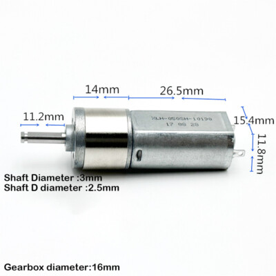 Mini 050 16mm Gear Motor DC 3V 6V 130RPM Full Metal Gearbox Robot Electric Lock