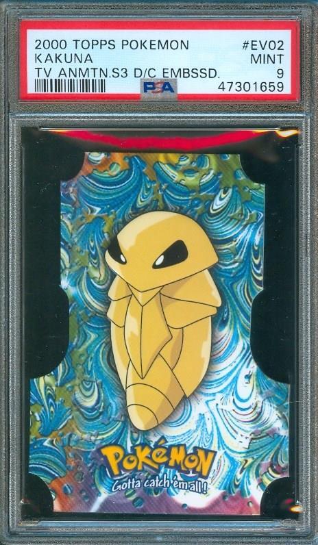 2000 Topps Nintendo Pokemon KAKUNA Die-Cut Embossed EV02 PSA 9 Pop 4 None Higher