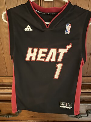 Chris Bosh black adidas Miami Heat stitched vintage jersey Medium