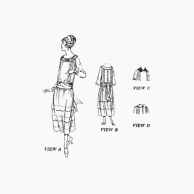 Past Patterns 3110 - 1920s Dress with Shirt Waist  Sewing Pattern bust sizes 34''