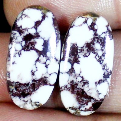 PAIR 23.00 CTS 11X23X3mm 100% Natural Wild Horse Magnesite Pair Oval stone BC-39