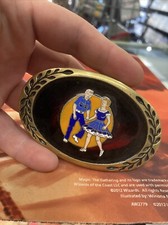 Vintage Square Dancing Brass Belt Buckle Heritage