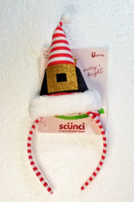 Scunci Sparkle Reindeer Headband Snowflake  Holly Accents One Size Unique NEW