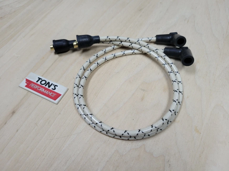 24" 7mm Vintage Triumph BSA 500 650 A65 A50 tela bujía cable bobber café con peso Foto 2 de 2