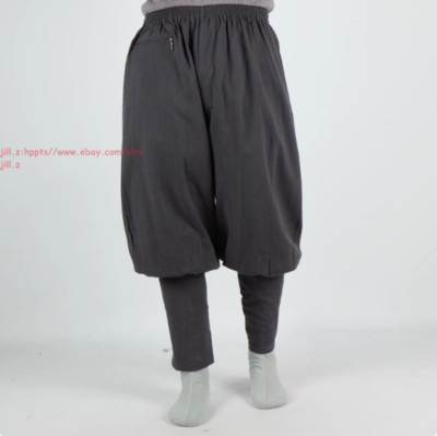 Summer Unisex Buddhist Zen Martial Arts Cotton Pant Shaolin Monk Kung Fu Trouser