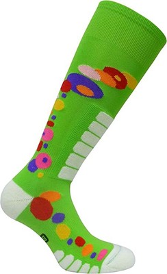 WOMEN'S EUROSOCK FREE-STYLE SILVER SKI SOCK #0816W (LIME GREEN) SMALL 5-8