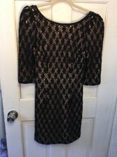 109. New Anthropologie Tracy Reese Crochet Embroidered Black Dress 4 Low Back