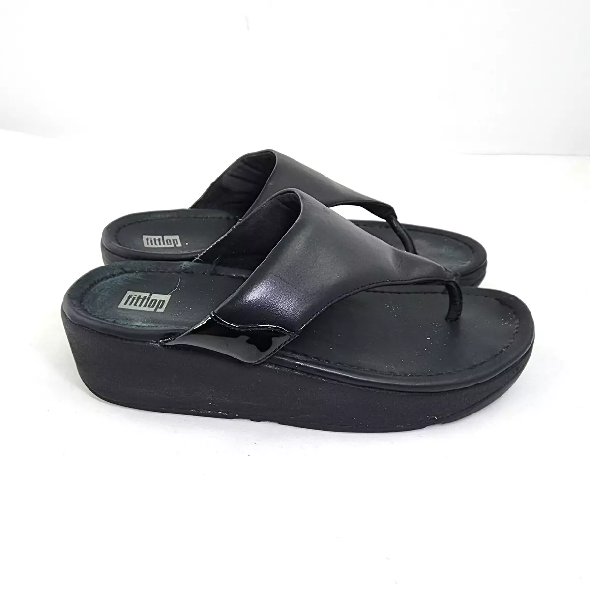 Black hotsell leather fitflops