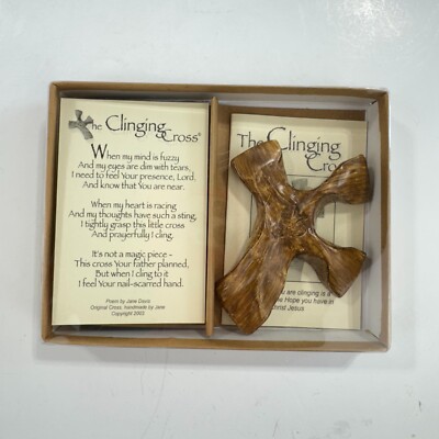 Clinging Cross Handheld In Box Not So Plain Jane Dove Religious Pray Resin 4''