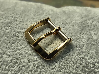 Gent's 1950's NOS Yellow Watch Band Buckle W/13mm Opening For Tapered Bands