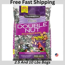 Pennington Ultra Double Nut & Fruit Blend, Wild Bird Seed Feed, 2.5/10 lb. Bags