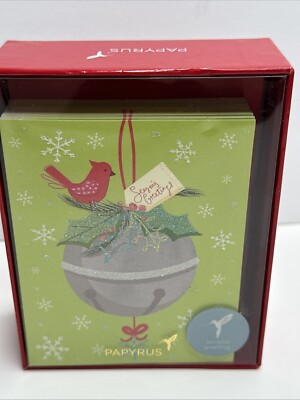 Papyrus Christmas Bell Bird Holiday Cards Envelopes 20 Ct.