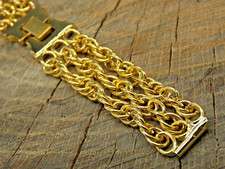 Vintage Watch Band Stainless Steel Chained Butterfly Clasp NOS Unused 13mm 1/2"