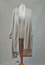 H By Halston Beige Waterfall Trench Coat Size 14 Uk Cr019 Gg 24