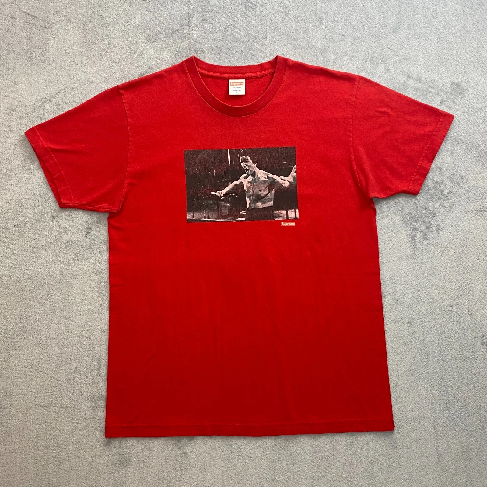 Supreme FW13 BRUCE LEE   ENTER the DRAGON Tee shirt homme grand t shirt graphique rouge