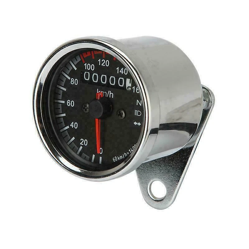 Motorcycle Speedometer Odometer Gauge LED Indicator For Chopper Cafe Racer Foto 4 de 4