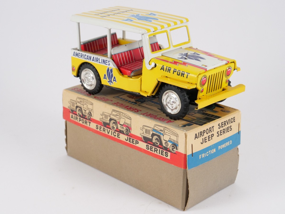 Jeep Aoshin Japon – Avec Remorques American Airlines – Friction Métal 40 Cm – Boîte