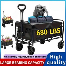Heavy Duty Folding Utility Wagon Cart 680LB Capacity Outdoor Garden Camping