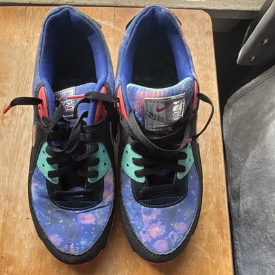 Nike Air Max 90 Men's Black/Blue Multicolor Galaxy Low Top Lace-Up Sneaker
