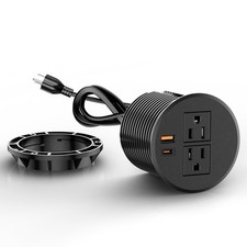 Desk Power Grommet Outlet, Recessed Power Outlet with 20W USB-Fast Charging, ...