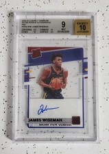 2020-21 Clearly Donruss Rated Rookie Red Auto James Wiseman /49 Beckett 9