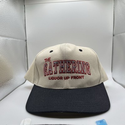 Vintage The Gathering Bar Snapback Hat Cap OSFA 'Liquor Up Front Poker Behind'