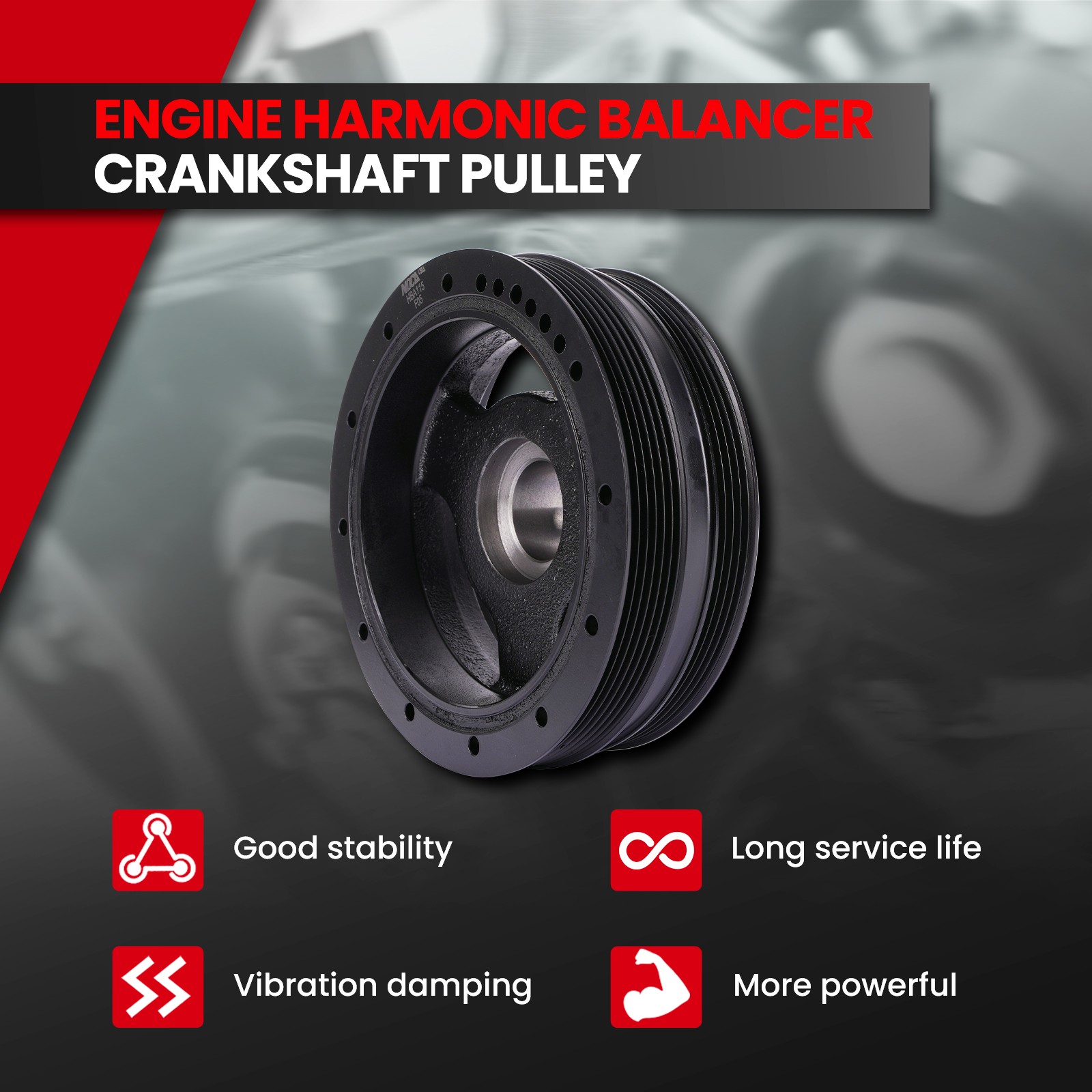 Engine Harmonic Balancer & Serpentine Belt for 1998-2004 Chevrolet Corvette 5.7L thumbnail 2