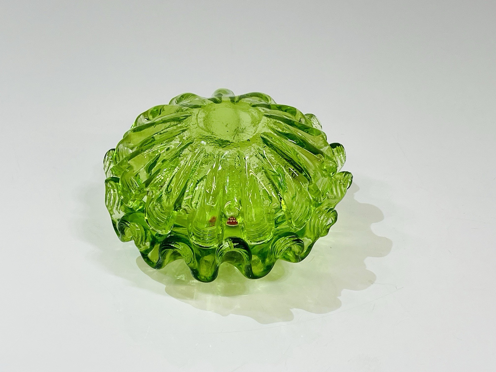 Mid-Century Italian Green Glass Jewelry Dish with Lid - 5