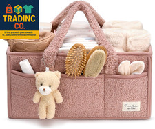 Baby Diaper Caddy Organizer with Handle, Boy  Girl Shower Gift Basket, Portable