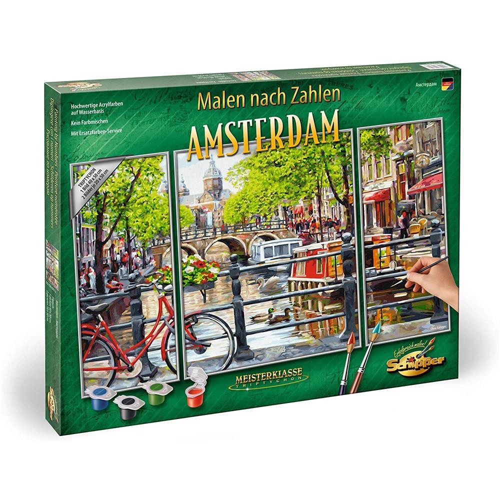 Триптих Шиппер Мален нах Захлен Амстердам 50х80 см из акрилового карбона 10790₽