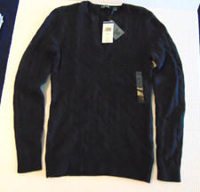 Polo Ralph Lauren Women's Cable-Knit Cotton CHARCOAL Crewneck Sweater SZ XS NWT