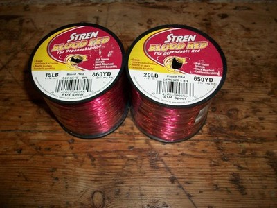 Stren Blood Red Nylon Fishing Line 15lb x 860yds & 20lb x 650 yds
