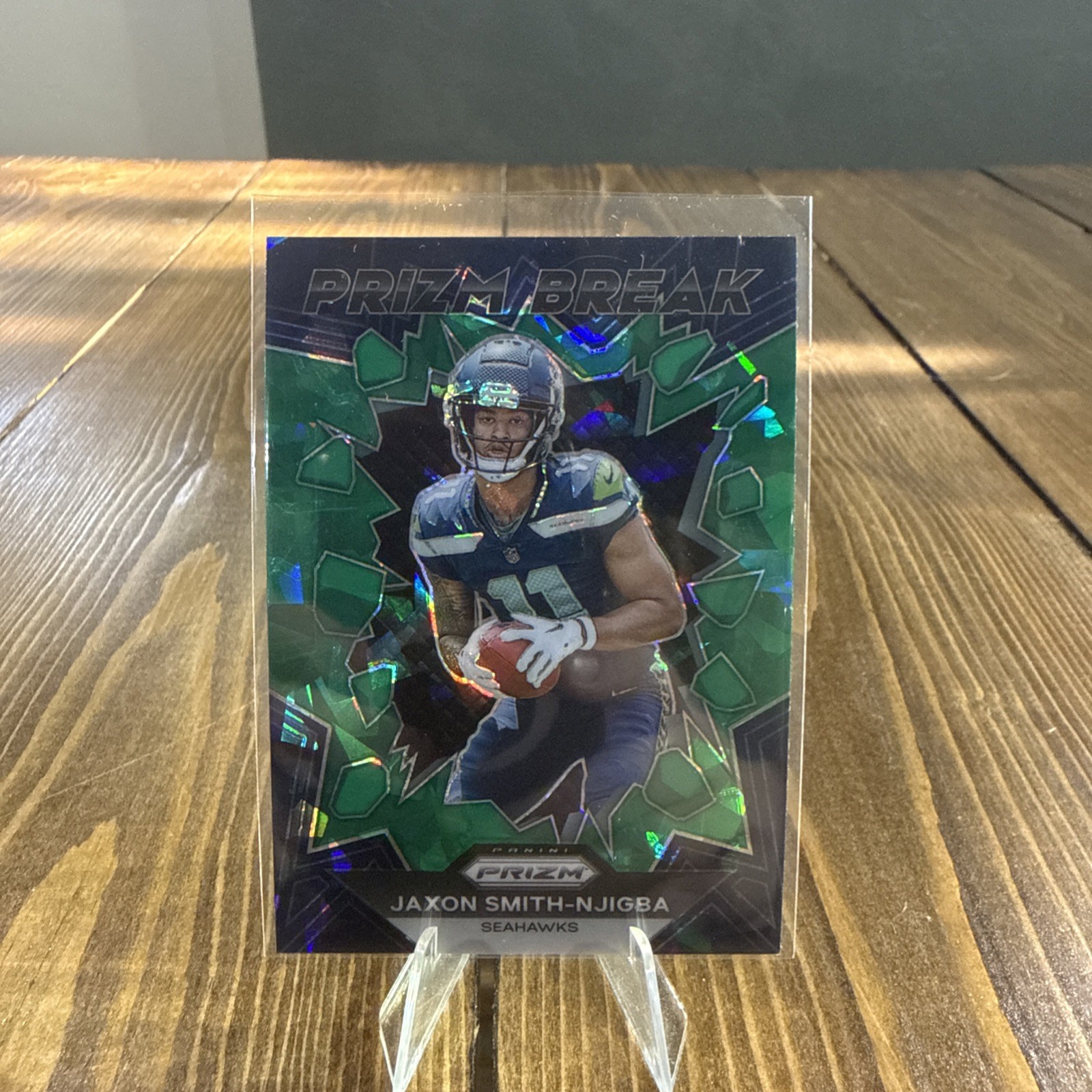 2023 PANINI PRIZM JAXON SMITH-NJIGBA PRIZM BREAK GREEN CRACKED ICE RC PB-2