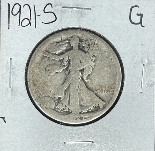 1921-S WALKING LIBERTY SILVER HALF DOLLAR~ GOOD ~ NICE COIN ~ 90% SILVER