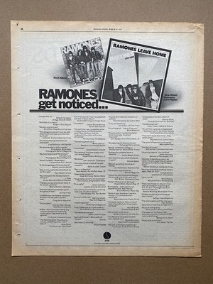RAMONES LEAVE HOME (A) POSTER SIZED original PUNK music press advert from 1977  