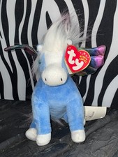 🌈Ty BEANIE BABIES |PEGASUS HORSE WITH RAINBOW WINGS PLUSH BLUE STUFFED ANIMAl