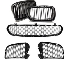 Doppelsteg Grill +SET Gitter hochglanz schwarz passt f�r BMW E70 X5 E71 X6 M