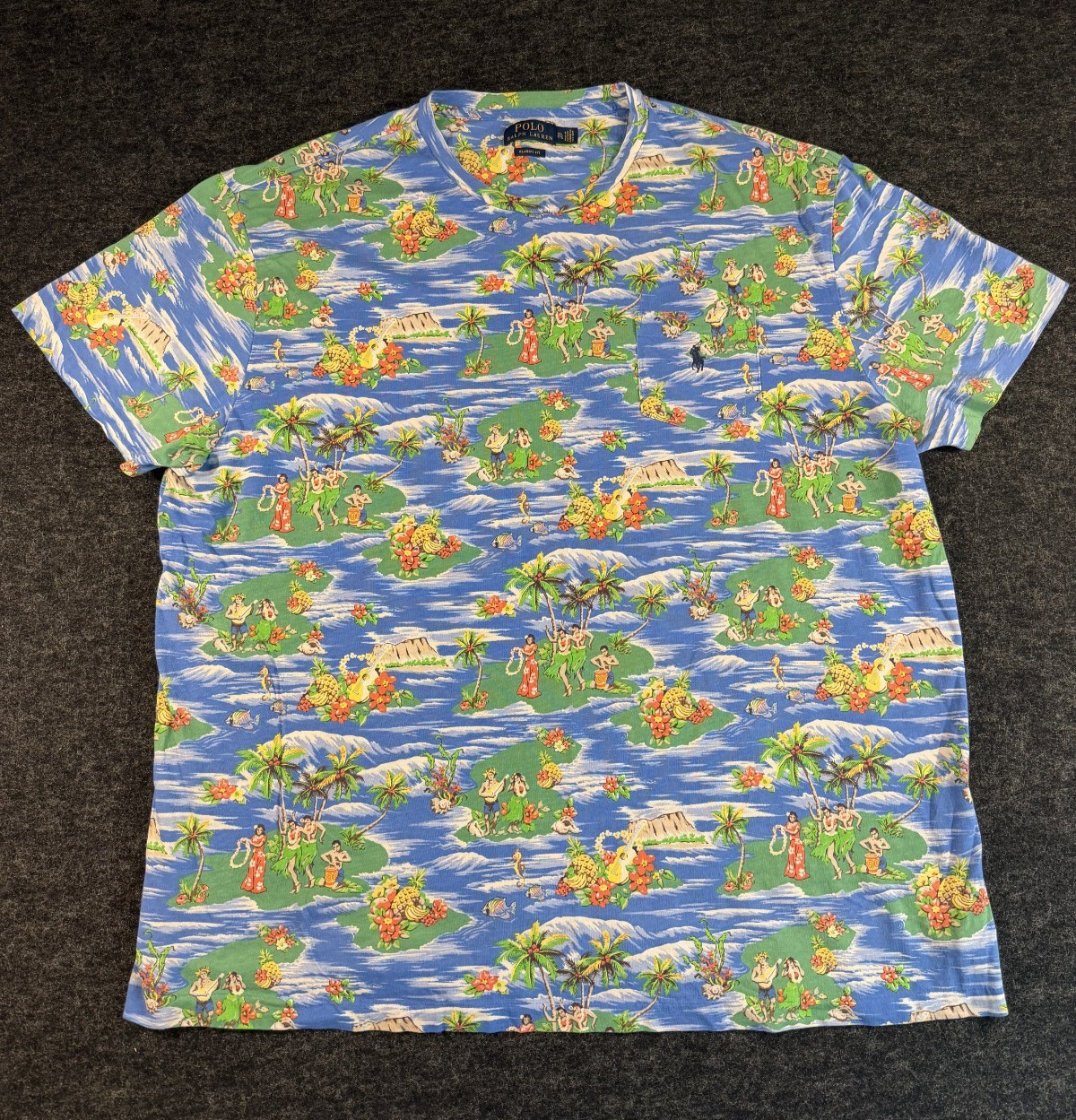 Polo Ralph Lauren Mens 2XL Classic Fit Hula Island Graphic Pocket T Shirt