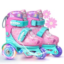 Unicorn Roller Skates, 4 Adjustable Sizes, Fun Light-Up Wheels, Safety Three-...