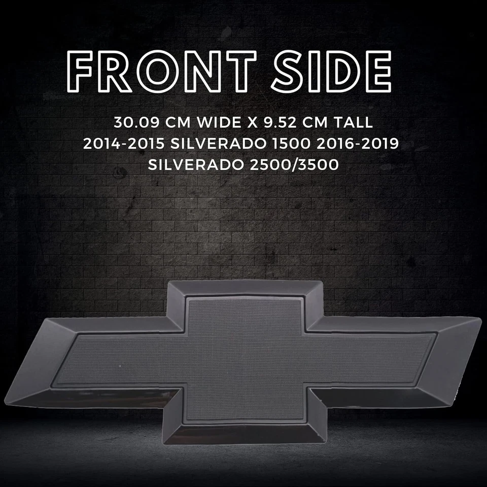 Chevy Silverado Grille Emblem Black 2014-15, 1500/2016-19 2500/3500 - Image 4 of 4