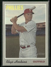 2019 Topps Heritage #12 Rhys Hoskins 1970 Cloth Stickers