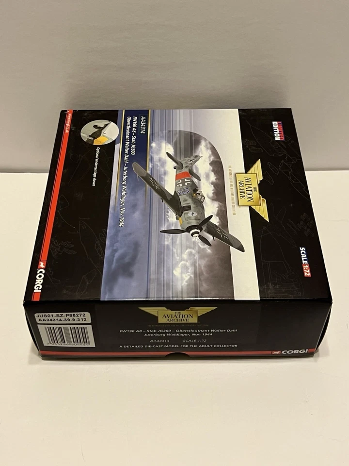 RARE Corgi 1/73 AA34314 Focke Wulf Fw-190 A-8, Stab JG300, November 1944 - NFRB - Image 3 of 4
