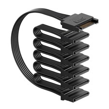 sata Power Splitter Cable 6 Way, 15 Pin SATA to 6 for HDD SSD Optical Drives,...
