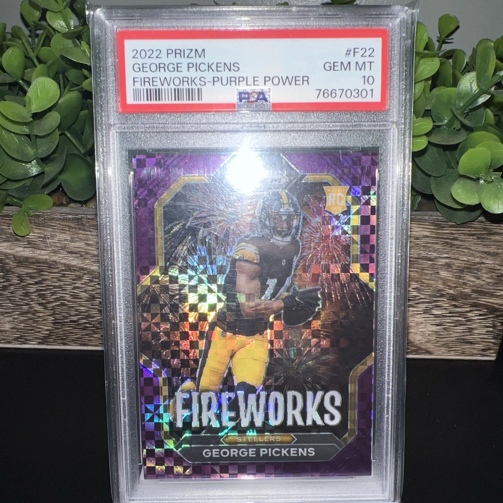 George Pickens Panini Prizm Fireworks #F22 Purple Power