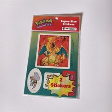 New Vintage 1998 POKEMON ARTBOX CHARIZARD STICKERS Super Size SQUIRTLE EEVEE