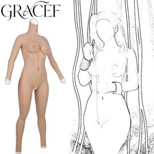Silicone Bodysuit Breast Forms C/G Cup Body Suit Fake Vagina Hip Shaping Female