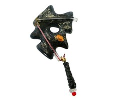 Mardi Gras Venetian Carnival mask brooch OOAK Artisan made