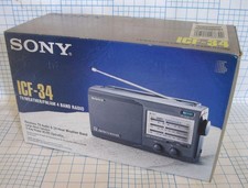 VINTAGE NIB Sony ICF-34 New In Open Box TV, Weather Station, AM/FM Radio